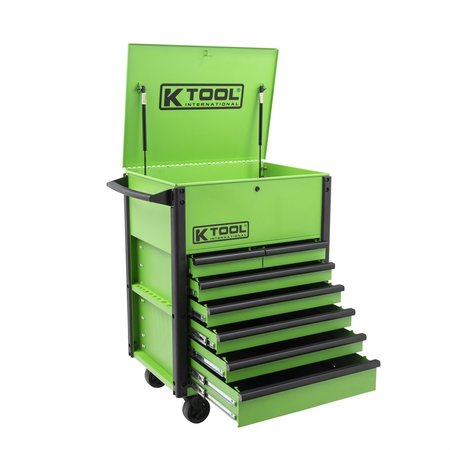 K-TOOL INTERNATIONAL Service Cart, 7 Drawer, Green KTI75124